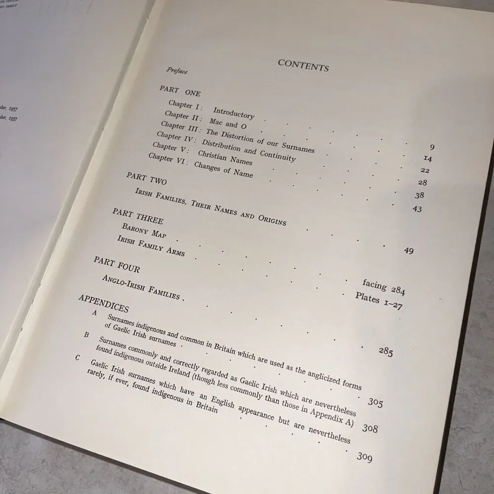 IRISH FAMILIES Book MACLYSAGHT NAMES ORIGINS ARMS ORIGINS GENEALOGY 1957 Vtg